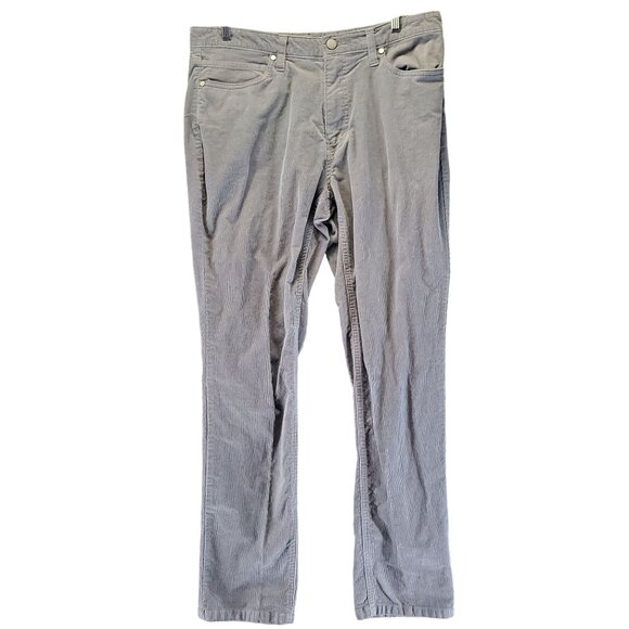 Alfani Jeans Mens 32x32 Gray Corduroy Stretch Casual 5-Pocket Straight - Picture 1 of 14